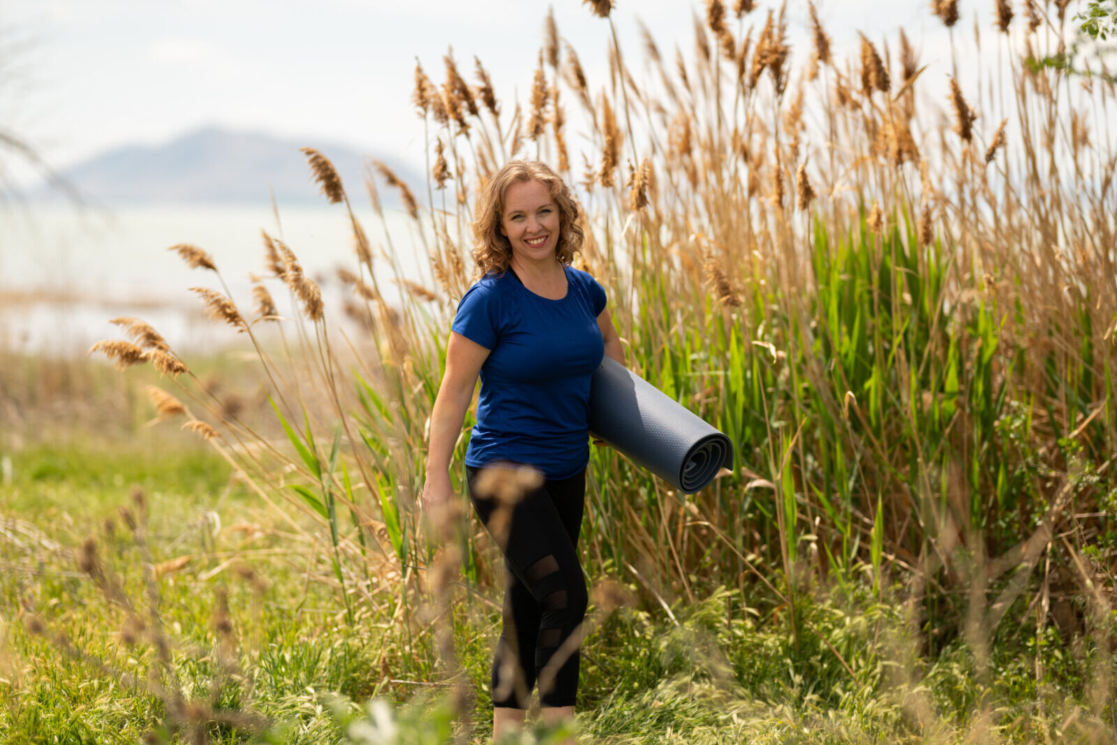 Dorothy Olsen practicing mindful movement and body awareness.