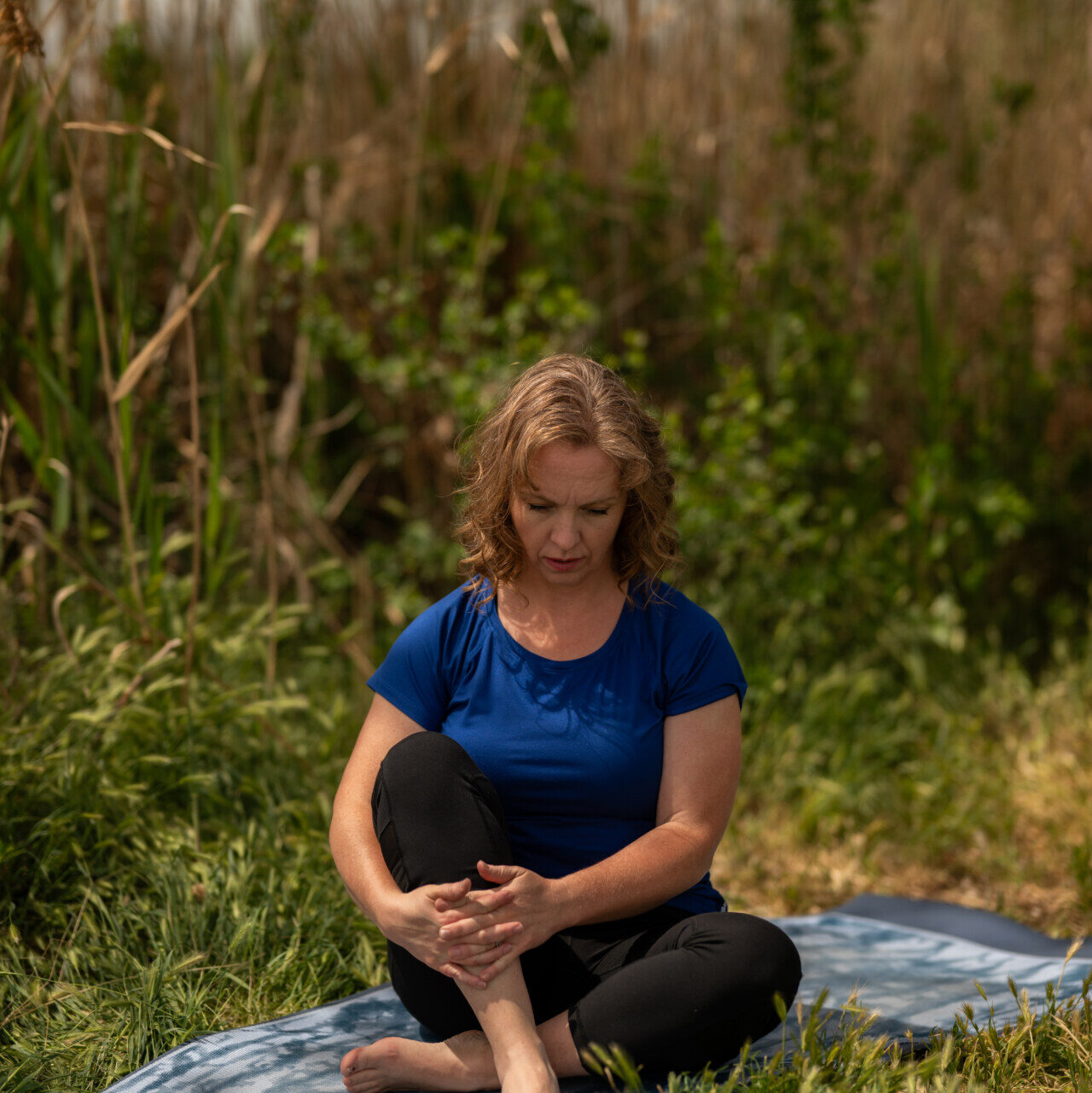 Dorothy Olsen practicing yoga and mindful movement.