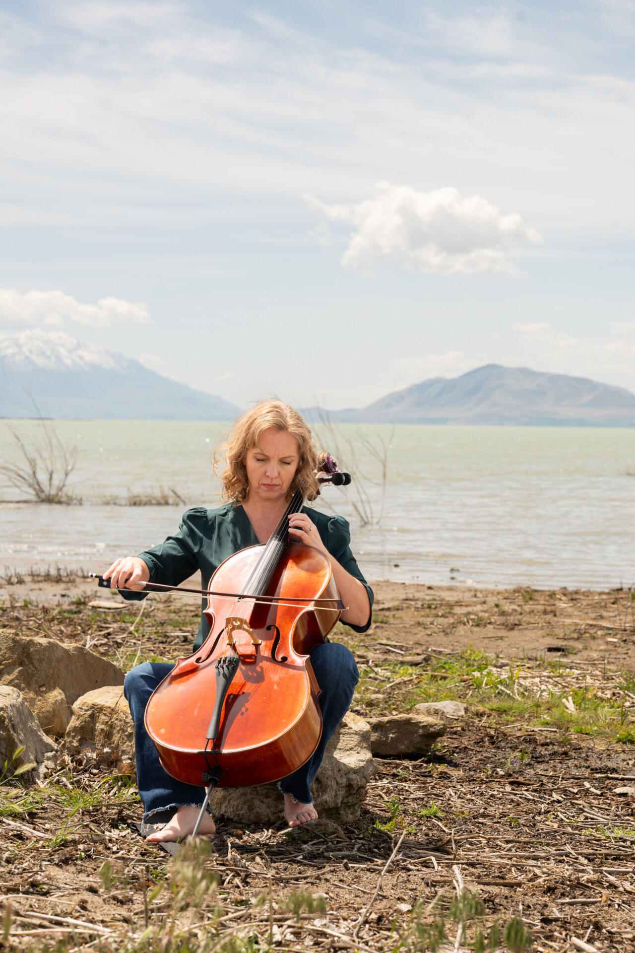 Dorothy Olsen representing cello lessons, retreats, and mindful strength workshops in Utah.